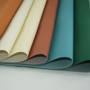 Two Tone Embossed PVC Synthetic Leather Fabric with Elastic Stretch for Corner Sofa Headboards Durable Upholstery Material