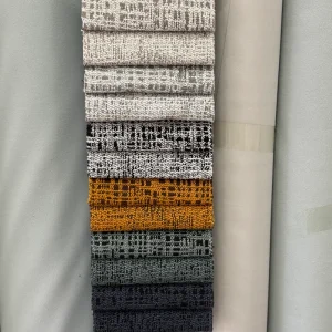 Two Tone Mix Yarn Woven Upholstery Fabric Anti Abrasion Linen Texture Sofa Upholstery Furniture Craft Decoration