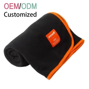 Two Tone Reversible Airline Blanket Polar Fleece Contrast Color Soft Travel Throw Flame Retardant Four Seasons