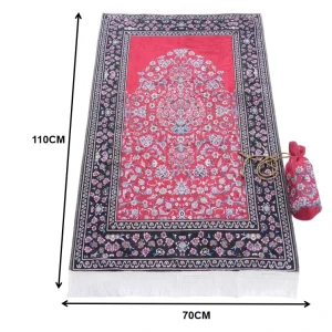 Two piece Ice silk Printed Prayer Mat Ethnic style Worship Mat Machine woven Living Room bedroom