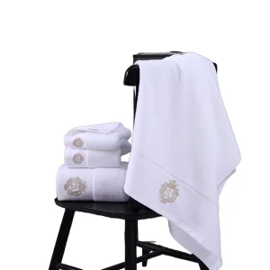 Two-piece Sets All-cotton Woven Bath Towels Hand Towels for Hotels. Quick-Dry Absorbent Embroiderable Logo
