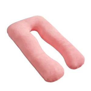 U Shape Crystal Velvet Pregnant Body Support Pillow with 7D High Elastic Fiber Filling for Side Sleepers 130x70x20cm Washable