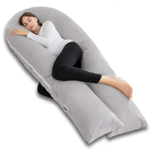 U Shape Pregnancy Pillows Full Body Maternity Pillow with Comfy Pillowcase Microfiber Inner Cover for Sleeping Back Support