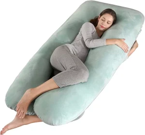 U Shaped Foldable Maternity Pillow with Crystal Velvet Cover