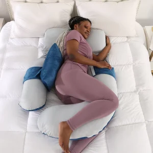U Shaped Full Body Maternity Pillow With Removable Cover Soft Velvet Pregnancy Pillows for Women Nursery