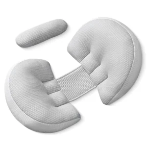 U Shaped Maternity Pillow Soft Breathable Cool Comfort Removable Cover Lightweight (0-0.5kg) Relieves Back Pain Abdomen Support