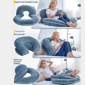 U Shaped Maternity Pillow with Removable Cushion Bedside Backrest and Waist Protector