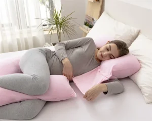 U Shaped Pink Soft Maternity Pregnancy Pillow with OEKO TEX Certification and Full Body Support for Pregnant Women