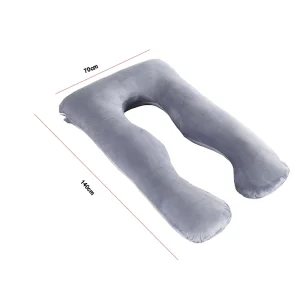 U Shaped Pregnancy Pillow in Grey New Design for Maternity Supports Abdomen Loin Body Part Accessory