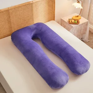 U Shaped Soft Velvet Cover Maternity Support Cushion Full Body Massage Pillow for Pregnant Women Stomach Sleep Pillow
