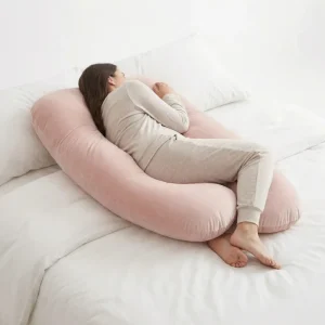 U Shaped Velvet Soft OEKO TEX Certified Maternity Pregnancy Pillow Full Body Polyester Filling Washable Cover