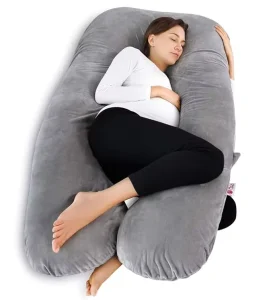 U type Maternity Pillow Crystal Velvet Cotton for Abdominal Back Legs Total Support
