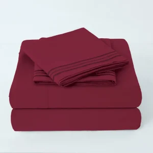 US Warehouse Solid Color 3/4PCS Polyester Sheet Set Flat Sheet Fitted Sheet Pillowcases Soft All Season Bedding Fast Shipping