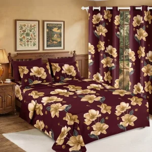 US Warehouse Stock 8 Piece Printed Bed Set Full Sizes Elegant Floral Print Soft Fabric Year Round Cozy Comfort Bedroom Bed Linen