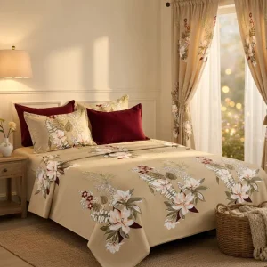 US Warehouse Stock 8 Piece Printed Bed Set Full Sizes Elegant Floral Print Soft Fabric Year Round Cozy Comfort Bedroom Bed Linen