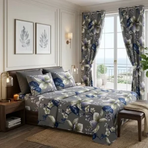 US Warehouse Stock 8 Piece Printed Bed Set Full Sizes Elegant Floral Print Soft Fabric Year Round Cozy Comfort Bedroom Bed Linen