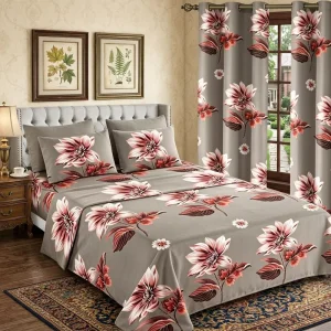 US Warehouse Stock 8 Piece Printed Bed Set Full Sizes Elegant Floral Print Soft Fabric Year Round Cozy Comfort Bedroom Bed Linen