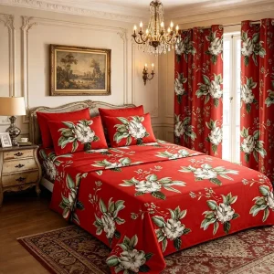 US Warehouse Stock 8 Piece Printed Bed Set Full Sizes Elegant Floral Print Soft Fabric Year Round Cozy Comfort Bedroom Bed Linen
