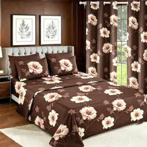 US Warehouse Stock 8 Piece Printed Bed Set Full Sizes Elegant Floral Print Soft Fabric Year Round Cozy Comfort Bedroom Bed Linen