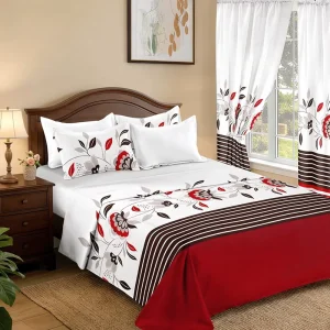 US Warehouse Stock 8 Piece Printed Bed Set Full Sizes Elegant Floral Print Soft Fabric Year Round Cozy Comfort Bedroom Bed Linen