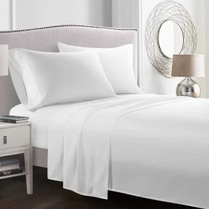 USA Hotel Sheet 120g 100% Polyester Microfiber White Hotel Bed Flat Sheet and Fitted Sheet