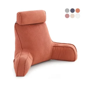 USB 5V Graphene Flame Retardant Electric Heated Ergonomic Back Pillow Lumbar Support for Bed Rest & Reading Relieves Back Pain