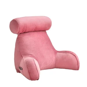 USB Battery Powered Graphene Flame Retardant Electric Heated Ergonomic Back Pillow with Lumbar Support for Reading & Bed Rest