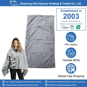 USB Heated Shawl Wearable Electric Blanket Faurx Fur Portable Heated Shawl Comfortable Winter Electric Blanket