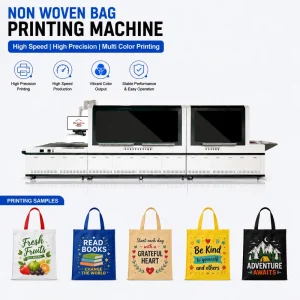 UV Inkjet Date Printer for Promotional Tote Bags Textile Label Printing High Speed 40 60 pcs min Industrial Equipment