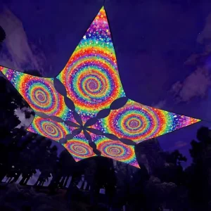 UV Reactive Canopy Shade Sail Outdoor UV Decoration Other Party Decorations Glow in the Dark UV Tapestry