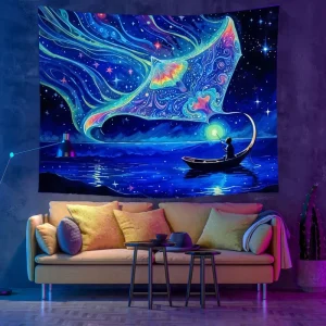 UV Reactive Poster Background Tapestry for UV Party Decorations