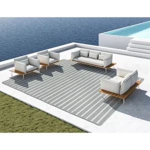 UV Resistant Anti-UV PP Woven Reversible Carpet Waterproof Quick Dry Eco-Friendly Home Outdoor Use Camping Beach Picnic Rug