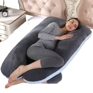 Ultimate Comfort U Shaped Pregnancy Pillow Eases Pressure & Provides Support for Restful Sleep
