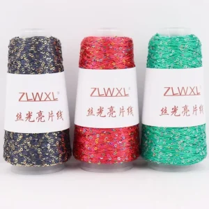 Ultra Dense Bead Hand Woven Soft Cotton Eco Friendly Abrasion Resistant Fashion Fabric Knitting Yarn Colorful Sequined
