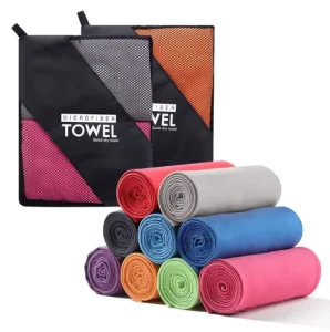 Ultra Fine Fiber Knitted Modern Lightweight Quick Drying Eco friendly Beach Towel with Customized Logo Compact Rectangle Design