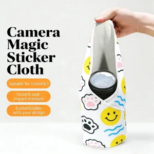Ultra Fine Fiber Printed Velcro Patch Cosmetic Magic Cloth Self Adhesive Fuzzy Noiseless Cloth Camera Wrapping Cloth