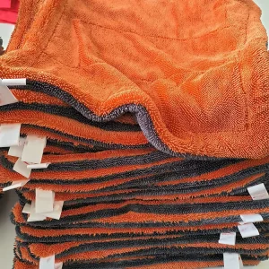 Ultra Fine Fiber Thickened Double Sided Twisted Cloth Strong Water Absorption No Trace Cleaning Towel for Car