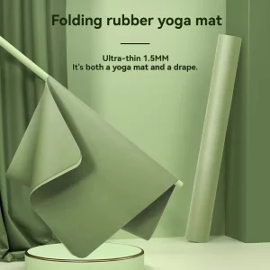 Ultra Lightweight Matte PU Foldable Rubber Mat 1.5mm Thin Sweat Absorbing Yoga Towel Instant Dry Wet Grip Exercise Mat