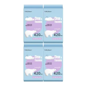 Ultra Long Winged Organic Cotton Sanitary Napkins Super Absorbent Overnight Use