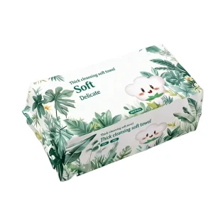 Ultra Soft 2 Ply Cotton Facial Tissue Eco friendly Lint Free White Customized Size Large Capacity Cleansing Makeup
