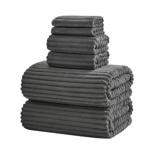 Ultra Soft 6 Piece Woven Bath Towel Set 2 Large Bath Towel Sheets 2 Hand Towels 2 Washcloths Highly Absorbent Quick Dry