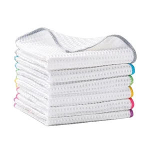 Ultra Soft Absorbent Antimicrobial Waffle Weave Kitchen Dish Cloths Quick Dry Hanging Dish Towel Non Woven Fabric Cleaning Cloth