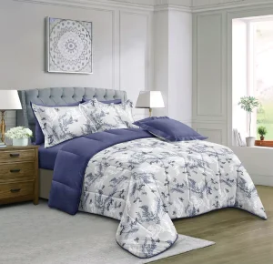 Ultra Soft Customizable 5 PCS Queen Size Comforter Set with Fitted Sheet Stylish Bedding Fabric