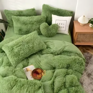 Ultra Soft Duvet Cover Sets Shaggy Plush Winter Duvet Cover Faux Fur Bedding Luxury Winter Plush Fluffy Bedding Set