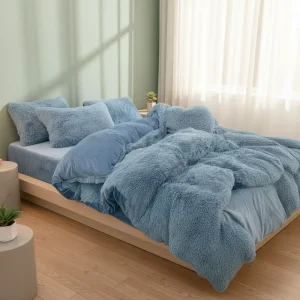 Ultra Soft Duvet Cover Sets Shaggy Rabbit Plush Duvet Cover Faux Fur Bedding Luxury Winter Fluffy Bedding Set
