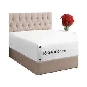 Ultra Soft Easy Care Luxury Hotel Single Fitted Sheet Extra Deep 18-24 Inch Mattress Pockets Breathable Comfy Bed Skirt