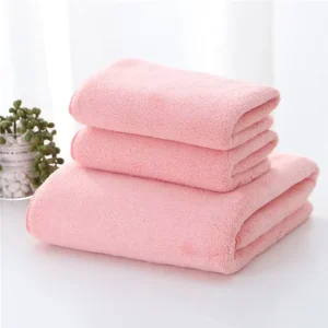 Ultra Soft Eco Friendly Coral Fleece Towel Set Bath Hand Towels Washcloths Quick Drying Highly Absorbent Home