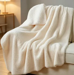 Ultra Soft Knitted Plain Berber Fleece Bed Blanket 100% Polyester for Bedroom and Living Room Decor