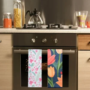 Ultra Soft Lightweight Portable Custom Logo Microfiber Waffle Kitchen Hand Towel Napkin Towels