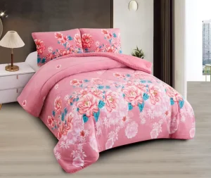 Ultra Soft Luxury Modern Style All Season Plant Florals Print Portable 3pc 100% Polyester Comforter Set